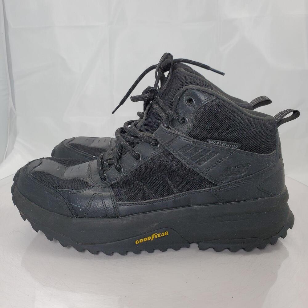Skechers SN 237104 Bionic Trail Boots11.5 Black Leather Goodyear Work Hiking
